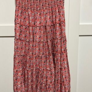 Max Studio Pink and Blue Floral Skirt